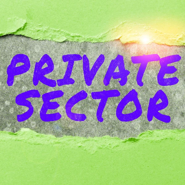 Handwriting text Private Sector, Internet Concept a part of an economy which is not controlled or owned by the government