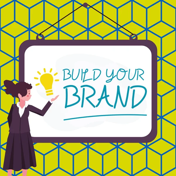 手写标志打造你的品牌 展示你的商业形象做广告 — 图库照片