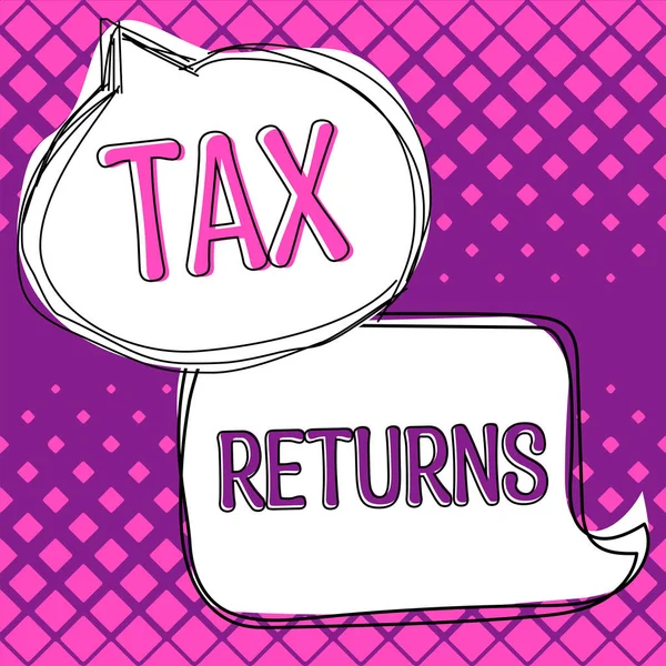 Conceptual Caption Tax Returns Internet Concept Tax Payer Financial Information — Stock fotografie