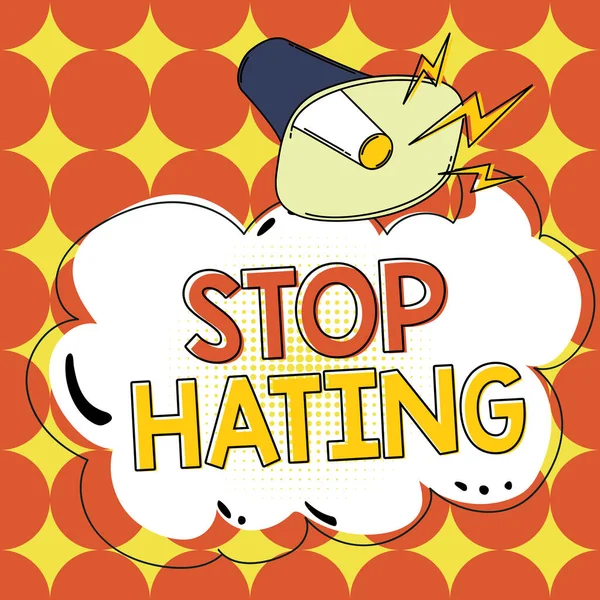 Inspirace Ukazující Znamení Stop Nenávisti Slovo Pro Ukončení Nepřátelství Averze — Stock fotografie