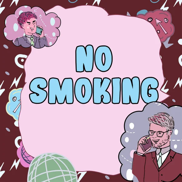 Legenda Texto Apresentando Não Fumar Conceito Significado Usando Tabaco Proibido — Fotografia de Stock