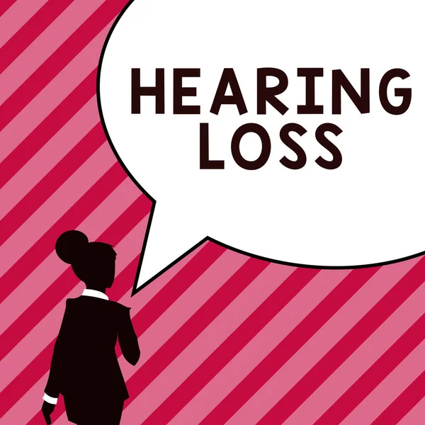 Skylt Som Visar Hörselnedsättning Affärsmetoden Partiell Eller Total Oförmåga Att — Stockfoto