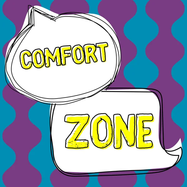 Escribir Mostrando Texto Zona Confort Palabra Para Una Situación Que — Foto de Stock