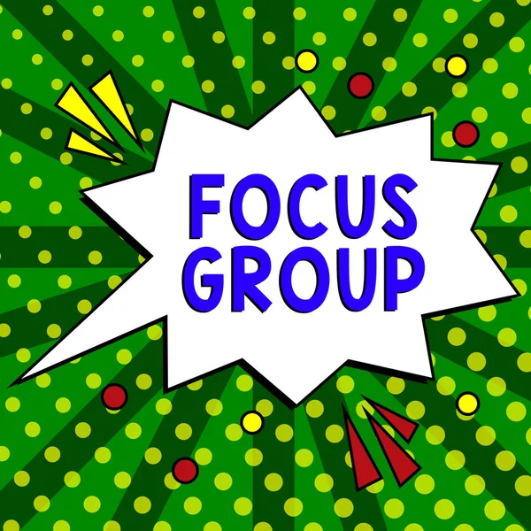 Escribiendo Mostrando Texto Focus Group Grupo Personas Responsables Determinar Respuesta — Foto de Stock