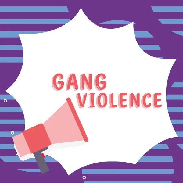 Título Conceptual Gang Violence Concepto Que Significa Infracción Las Leyes — Foto de Stock