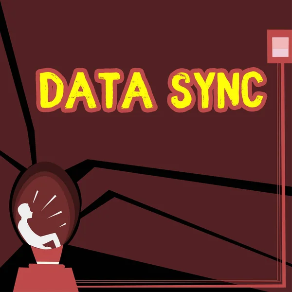 Inspiration Som Visar Tecken Data Sync Concept Betyder Data Som — Stockfoto