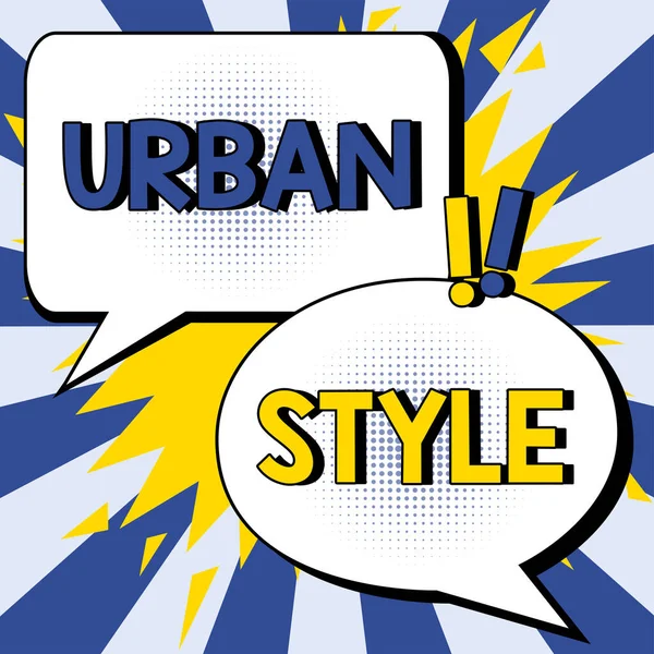 Tekstbord Met Urban Style Word Written Fashion Die Zijn Voortgekomen — Stockfoto