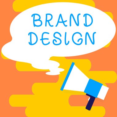 Kavramsal başlık Brand Design, kavramsal anlamı kurumsal veya marka kimliğini oluşturan görsel öğeler