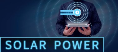 Güneş enerjisi kavramsal ekran, Güneş enerjisi kullanılarak üretilen elektriğe yazılan Sözcük