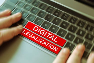 El yazısı imzası Dijital Yasallaştırma, iş konsepti teknolojiyle veya öğretici uygulamalarla birlikte