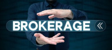 Komisyonculuğu gösteren metin işareti, güvenilir bir ajan veya ticari müzakerelerde aracı olarak kullanılan sözcük