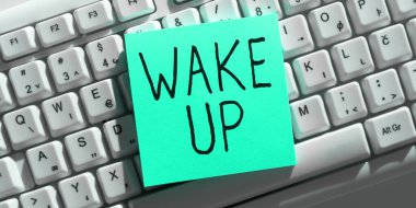 Kavramsal manşet Uyan, İş Fikri Bir insanın uyanması ya da uyanması durumu