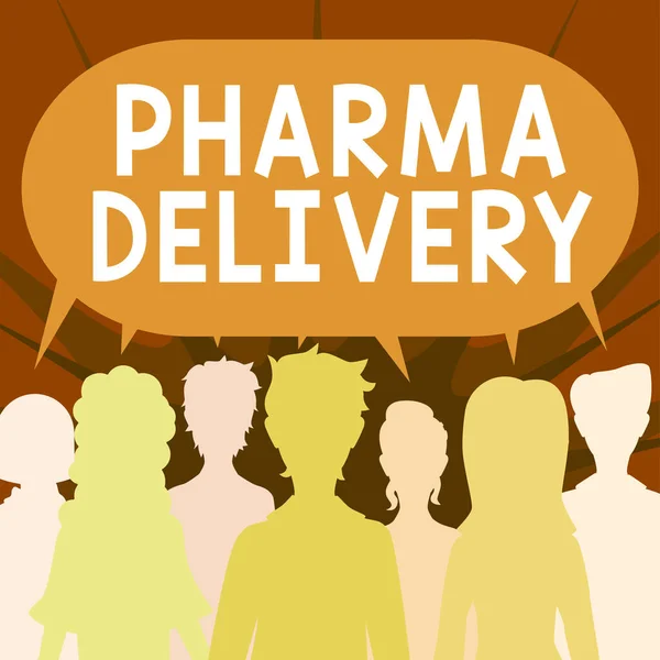 Firma Escritura Mano Pharma Delivery Word Escrito Para Recibir Sus — Foto de Stock