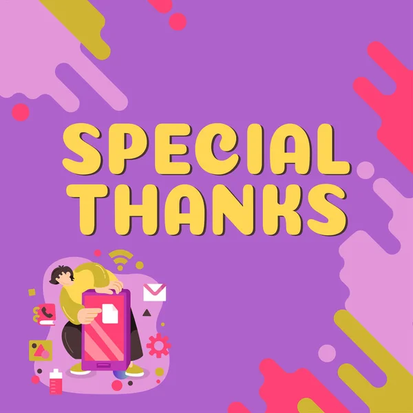 Tekst Pisma Specjalne Podziękowania Pojęcie Biznesowe Wyrażenie Uznania Lub Wdzięczności — Zdjęcie stockowe