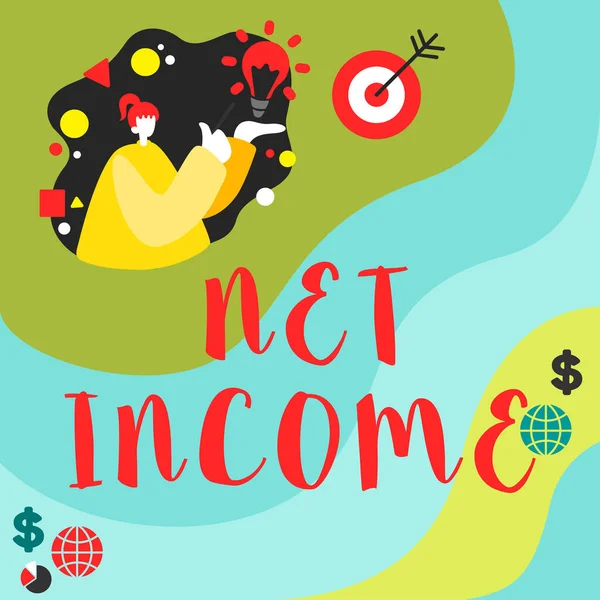 Tekenen Weergeven Van Netto Inkomen Word Geschreven Het Bruto Inkomen — Stockfoto