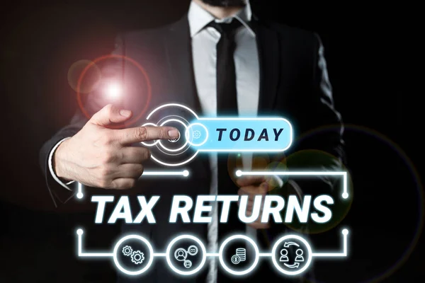Indicación Conceptual Declaraciones Fiscales Word Tax Payer Financial Information Informe —  Fotos de Stock