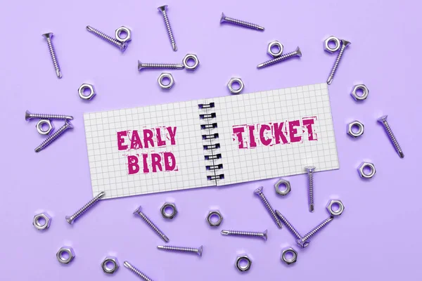 Visualizzazione Concettuale Early Bird Ticket Concetto Che Significa Acquistare Biglietto — Foto Stock