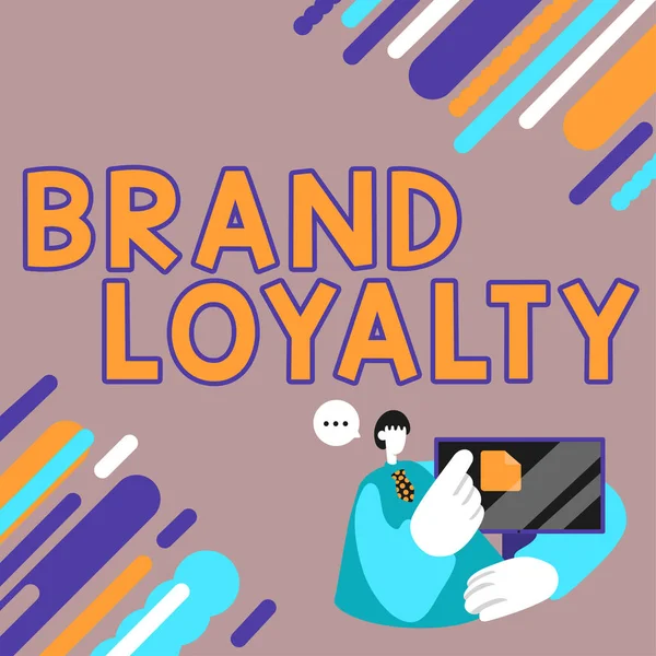Konceptuální Zobrazení Brand Loyalty Koncepce Znamená Opakovat Nákup Velvyslanec Záštita — Stock fotografie