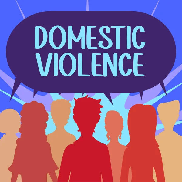 手写体 家庭暴力 商业处理由一个家庭或家庭成员指挥的暴力或虐待行为 — 图库照片