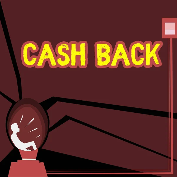 Skriva Visning Text Cash Back Word För Incitament Erbjuds Köpare — Stockfoto