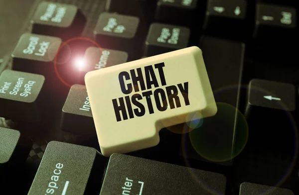Handwriting text Chat History, Business showcase archive of transcripts from online chat and instant messaging
