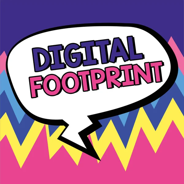 Hand Writing Sign Digital Footprint Επιχειρηματική Προσέγγιση Χρησιμοποιεί Ψηφιακή Τεχνολογία — Φωτογραφία Αρχείου
