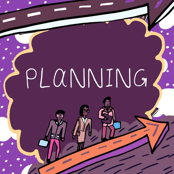 Znak Tekstowy Pokazujący Planowanie Business Approach Process Thinking Activities Required — Zdjęcie stockowe