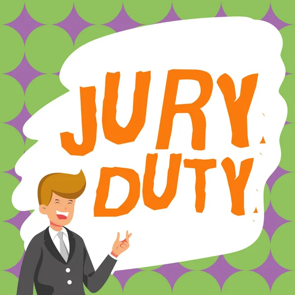 Концептуальная Подпись Jury Duty Concept Meaning Obligation Period Acting Member — стоковое фото