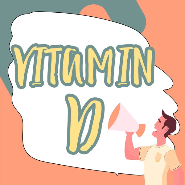 Sinal Escrita Manual Vitamina Foto Conceitual Nutriente Responsável Pelo Aumento — Fotografia de Stock