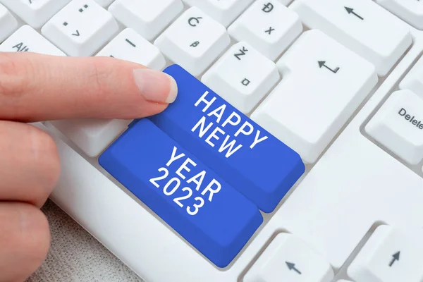 Conceptual display Happy New Year 2023, Word for Greeting Celebrating Holiday Fresh Start Best wishes