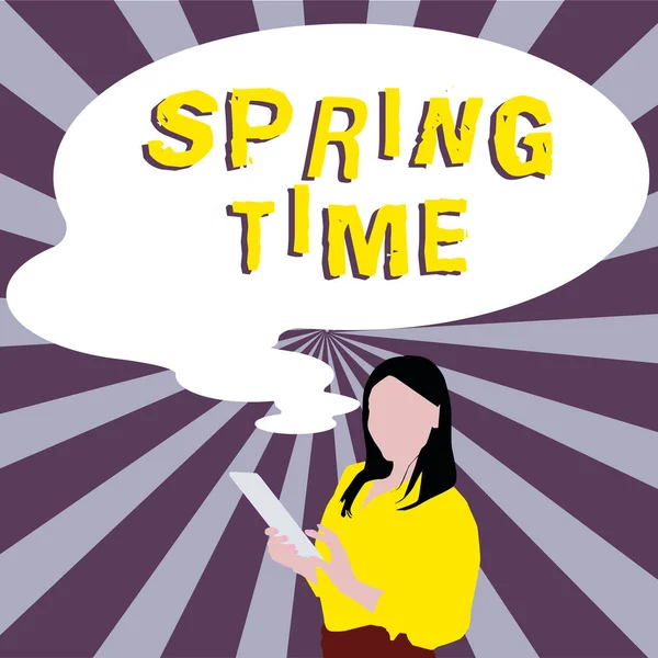 Sign Displaying Spring Time Word Temperate Season Year Identified Revival — Stock Photo, Image