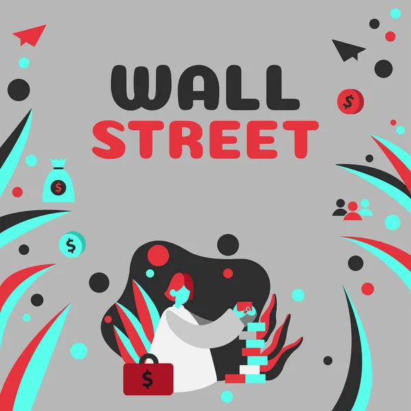 Conceptuele Titel Wall Street Business Idee Thuis Van New York — Stockfoto