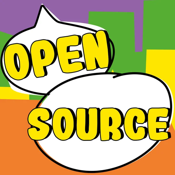 Konceptuální Titulek Open Source Business Přístup Označující Software Který Původní — Stock fotografie