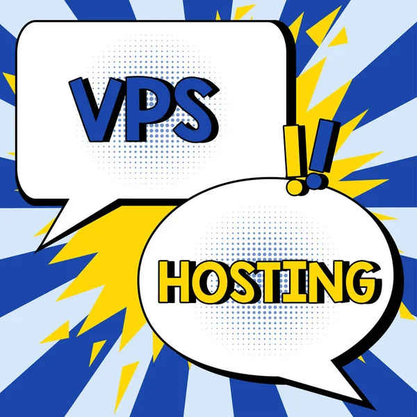 Logga Och Visa Vps Hosting Word Härmar Dedikerad Server Delad — Stockfoto