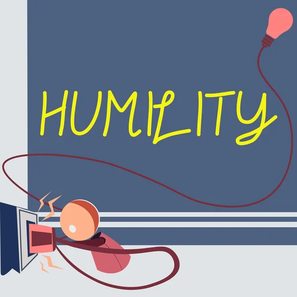 Sinal Texto Mostrando Humildade Palavra Para Ser Humilde Uma Virtude — Fotografia de Stock