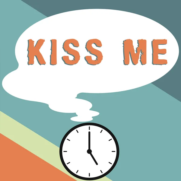 Teksti Kuvateksti Esittää Kiss Business Yleiskatsaus Epävirallisesti Pyytää Koskettaa Huuleni — kuvapankkivalokuva