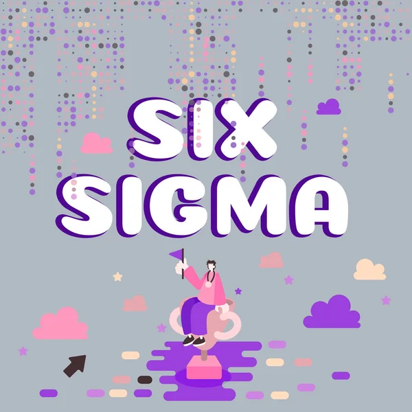 Tekst Met Inspiratie Six Sigma Business Showcase Managementtechnieken Bedrijfsprocessen Verbeteren — Stockfoto