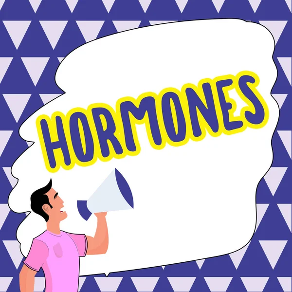 Indicación Conceptual Hormonas Palabra Escrito Sustancia Reguladora Producida Fluidos Tejido — Foto de Stock