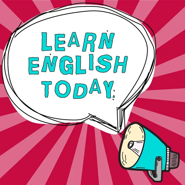 今天学习英语 商业展示获得或掌握英语知识和技能 — 图库照片