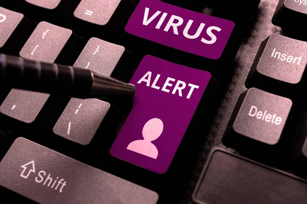 Virüs Alarmı Sunan Metin Başlığı Var Olmayan Bir Bilgisayar Virüsü — Stok fotoğraf