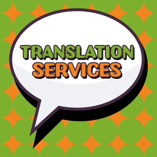 Texto Que Muestra Inspiración Translation Services Internet Concept Organization Provide — Foto de Stock