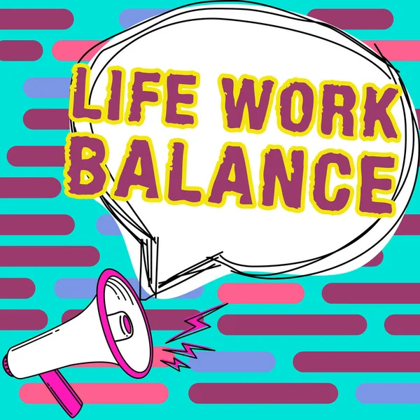 Pojęcie Wyświetlania Life Work Balance Słowo Dla Stabilności Osoby Potrzebuje — Zdjęcie stockowe