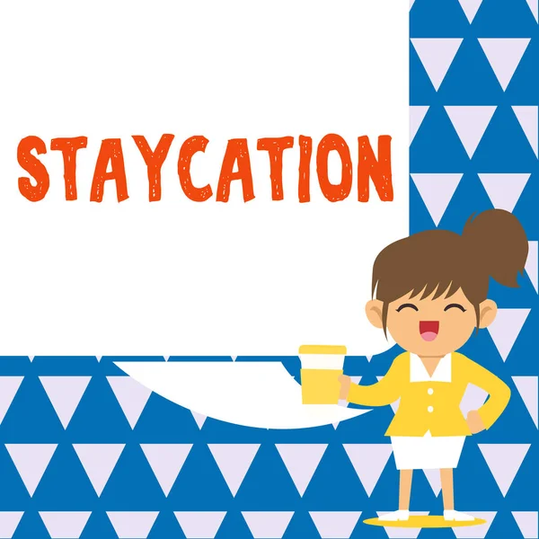 Texto Que Muestra Inspiración Staycation Conceptual Photo Unas Vacaciones Pasadas —  Fotos de Stock