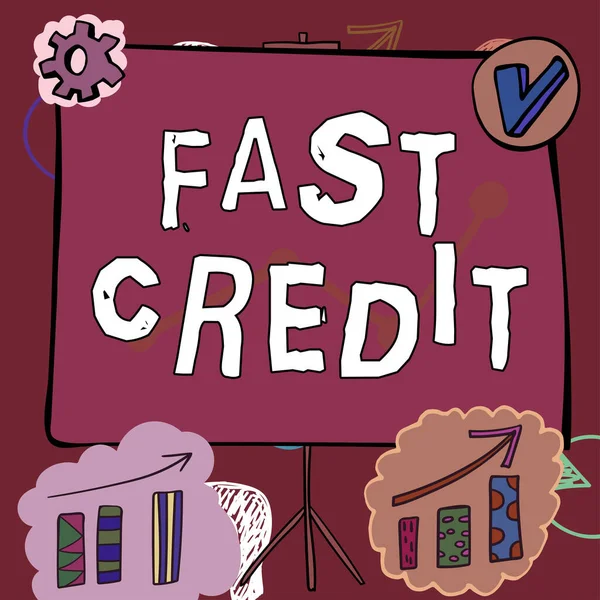 Pisanie Wyświetlania Tekstu Szybki Kredyt Podejście Biznesowe Aplikuj Szybki Kredyt — Zdjęcie stockowe