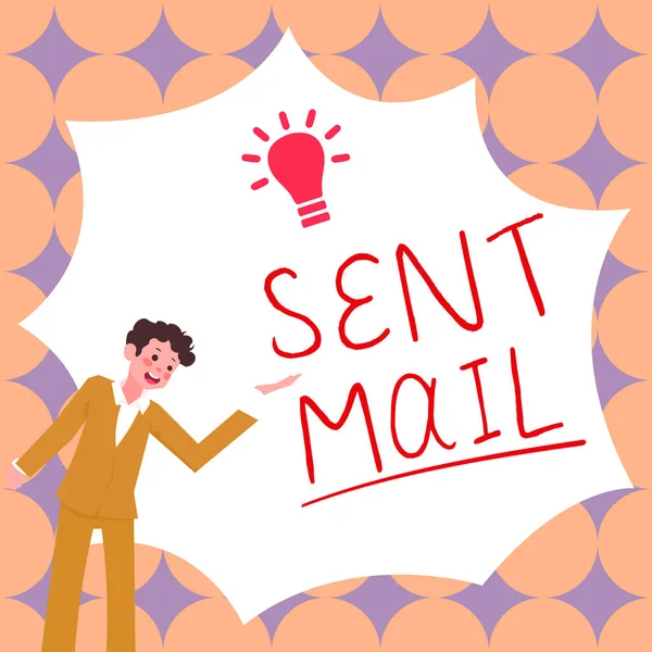 Εννοιολογική Λεζάντα Sent Mail Έννοια Που Σημαίνει Γεγονός Όπου Ένα — Φωτογραφία Αρχείου