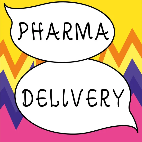 Kézírás Szöveg Pharma Delivery Üzleti Ötlet Kapok Receptek Mailben Közvetlenül — Stock Fotó