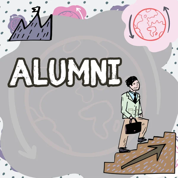 Título Conceptual Alumni Business Overview Former Pupilo Student Especially Male — Foto de Stock