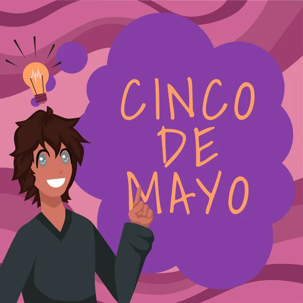 Inspiration Skylt Cinco Mayo Ord För Mexikansk Amerikanskt Firande Den — Stockfoto