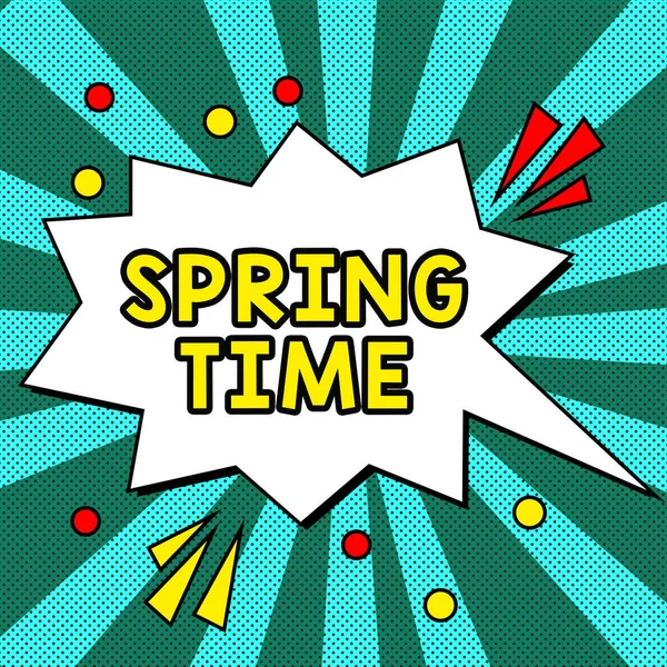 Text Caption Presenting Spring Time Internet Concept Temperate Season Year — Stock Photo, Image