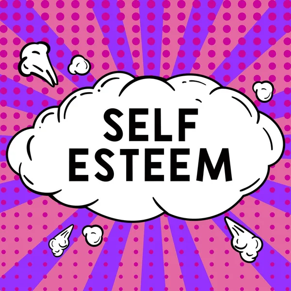 Text caption presenting Self Esteem, Business idea a feeling of having respect for yourself and your abilities